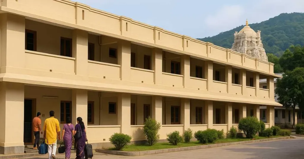 Rambagicha Guest House Tirumala building with hills